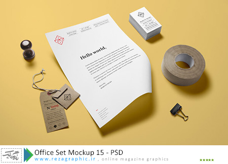  طرح لایه باز پیش نمایش ست اداری – Office Set Mockup 15 | رضاگرافیک